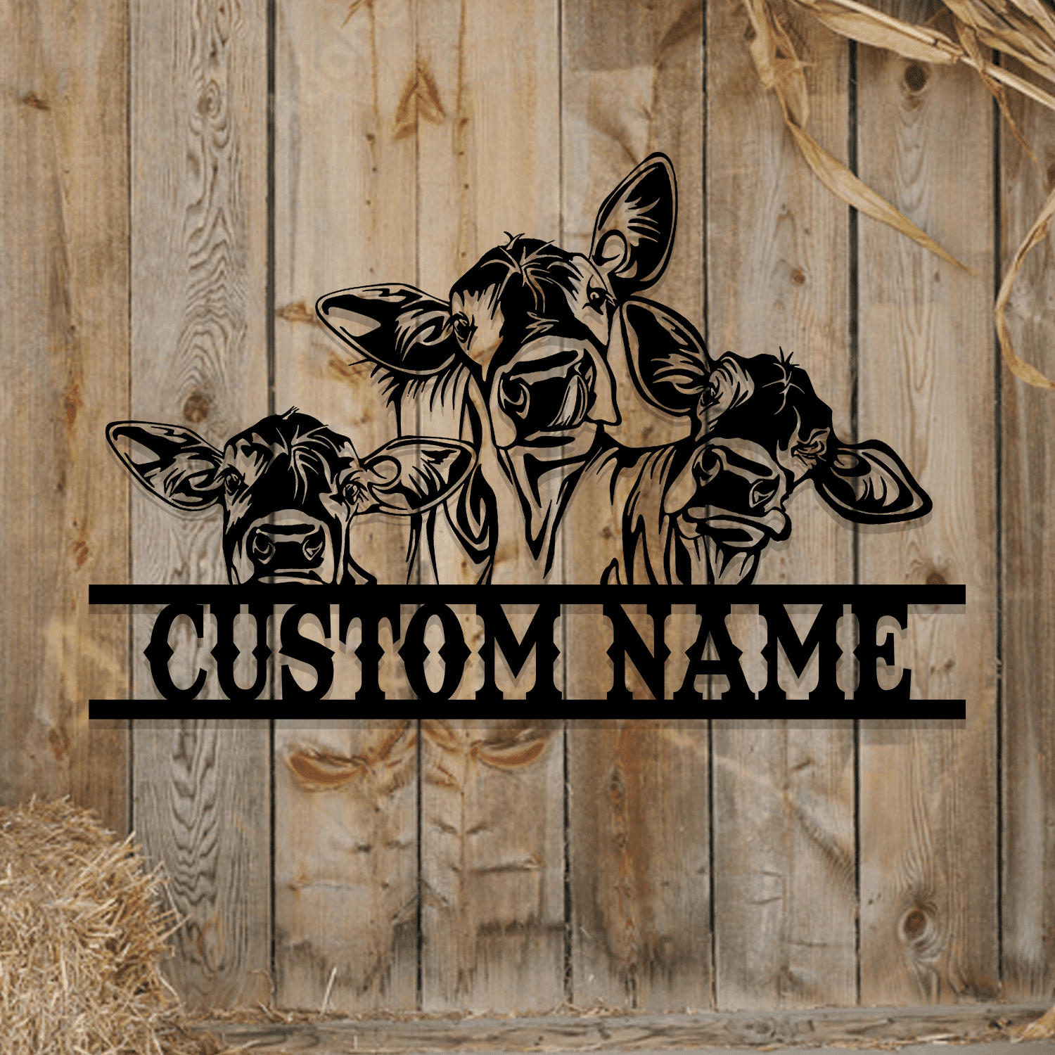 Cow Metal Sign Personalized,Cow Cattle Metal Wall Art,Custom Cow Farm
